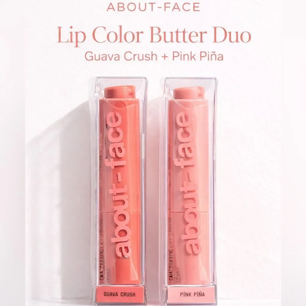 💖 About-Face Lip Color Butter Duo Guava Crush + Pink Piña, NEW and boxed